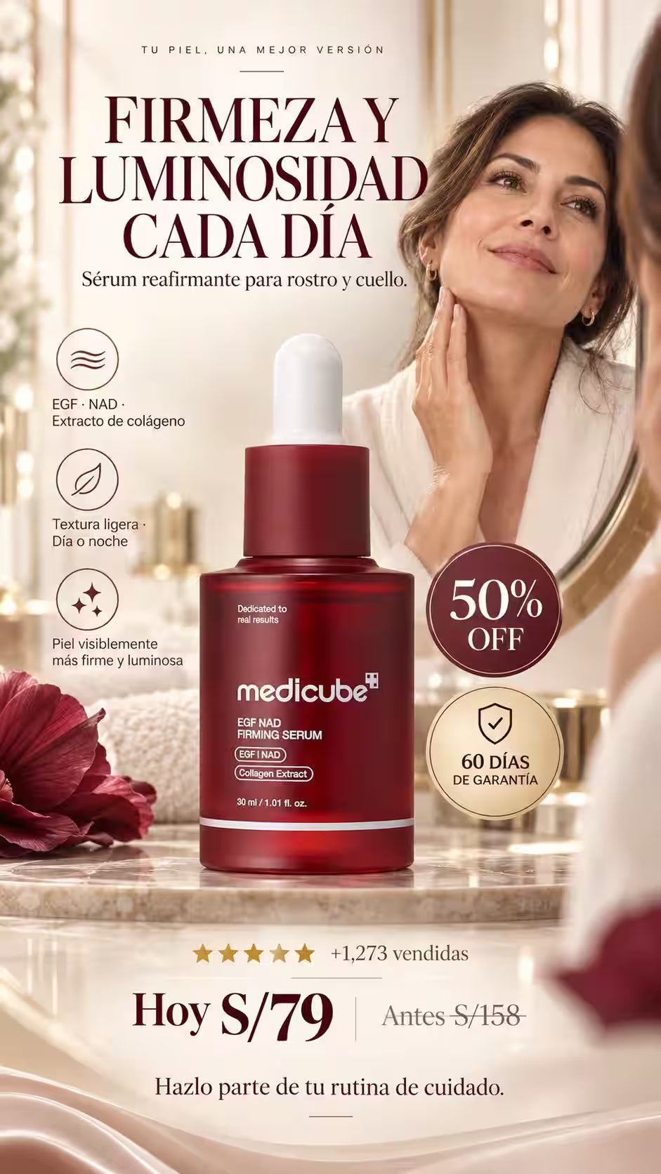 Medicube® – Sérum Reafirmante para una Piel Más Firme y Luminosa